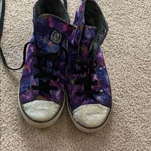 Airspeed footwear galaxy/glitter toe high tops